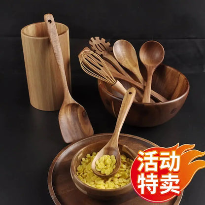 7-Piece Teak Kitchenware Set