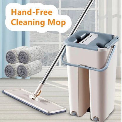 Hand Free Flat Mop and Bucket